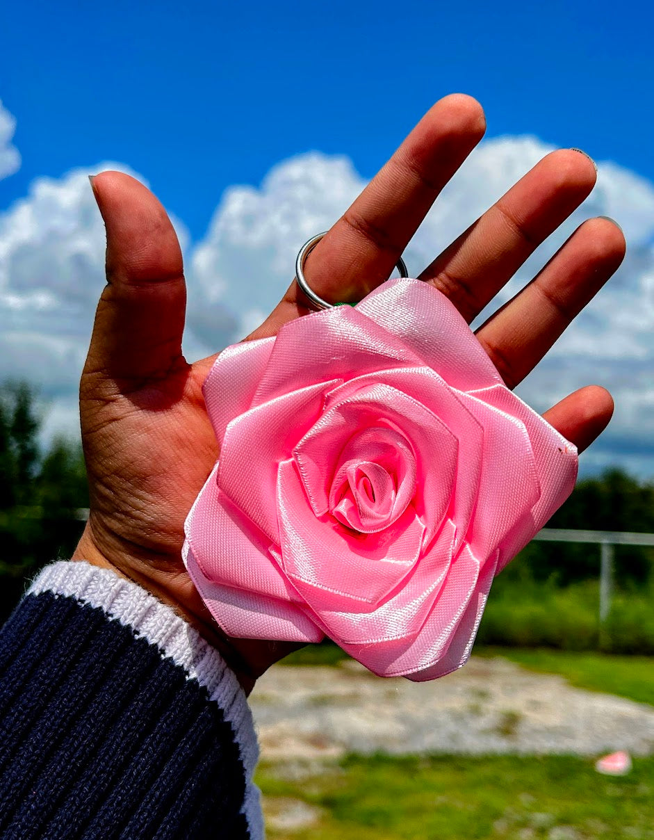 Ribbon Rose Keychain