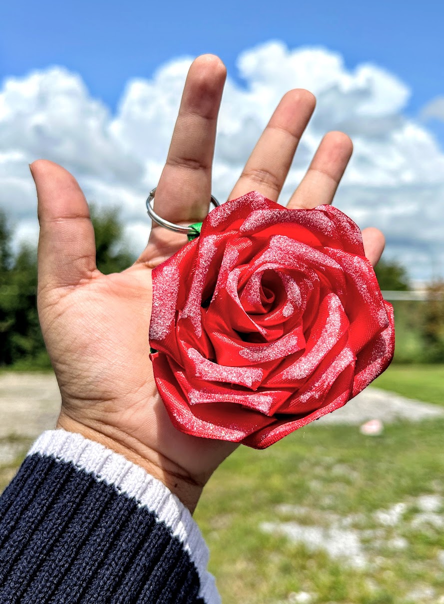 Ribbon Rose Keychain